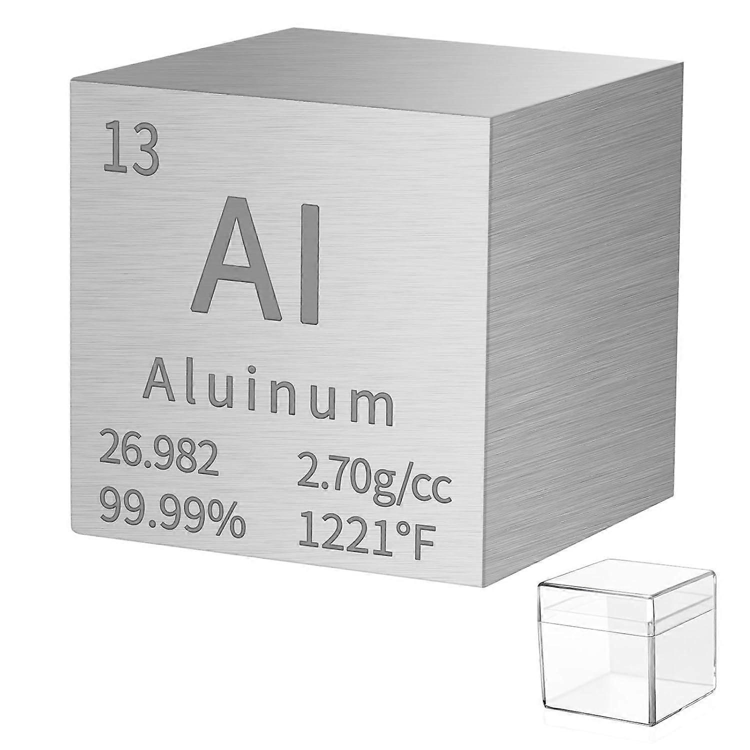 Metal Cube Set 1 Inch Pure Metal Element Cubes with Precision Engraved Labels for Collection