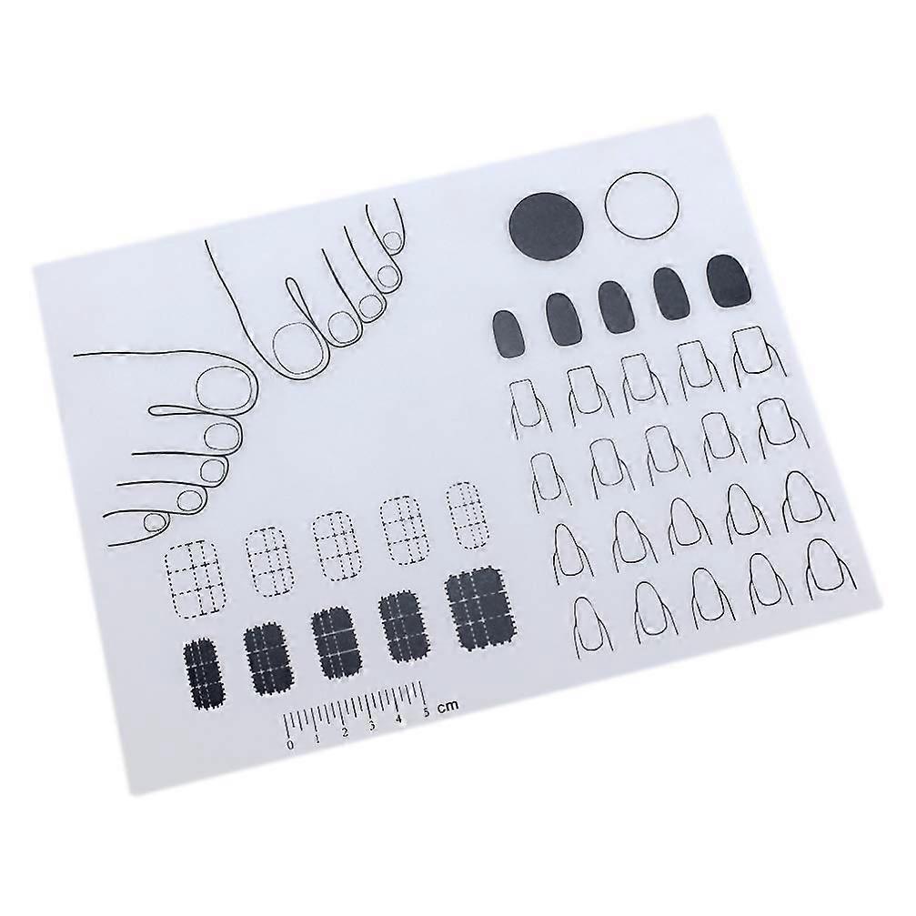 Nail Art Stamping Mat Silicone with Ruler Translucent Reusable Practice Pad Keeps Area Clean