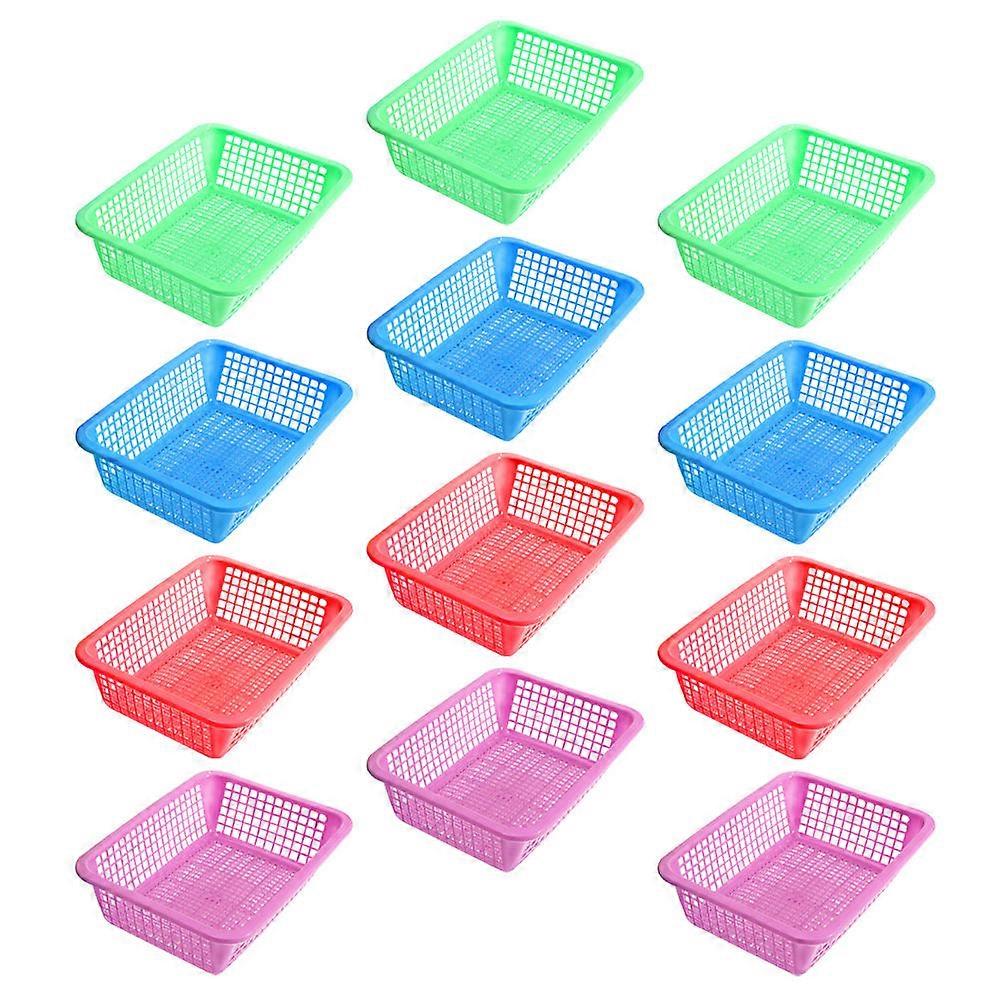 Fruit Basket Food Basket for Storage 12Pcs Assorted Color Portable Baskets