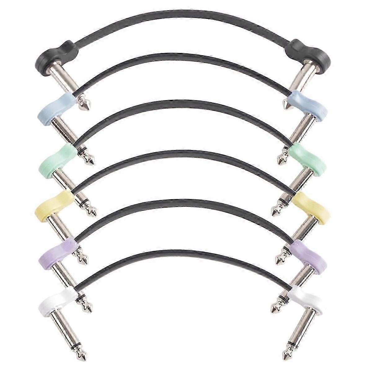 6 Packs 16cm Guitar Effect Pedal Flat Patch Cables Multicolor