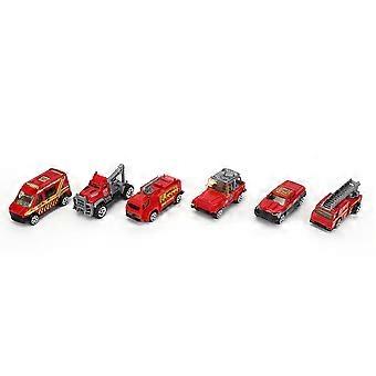 6-teiliges Set 1/64 Mini-Feuerwehrauto Polizeiauto Spielzeug für Kinder Lernfahrzeugmodell Feuerwehrauto Z20260206A