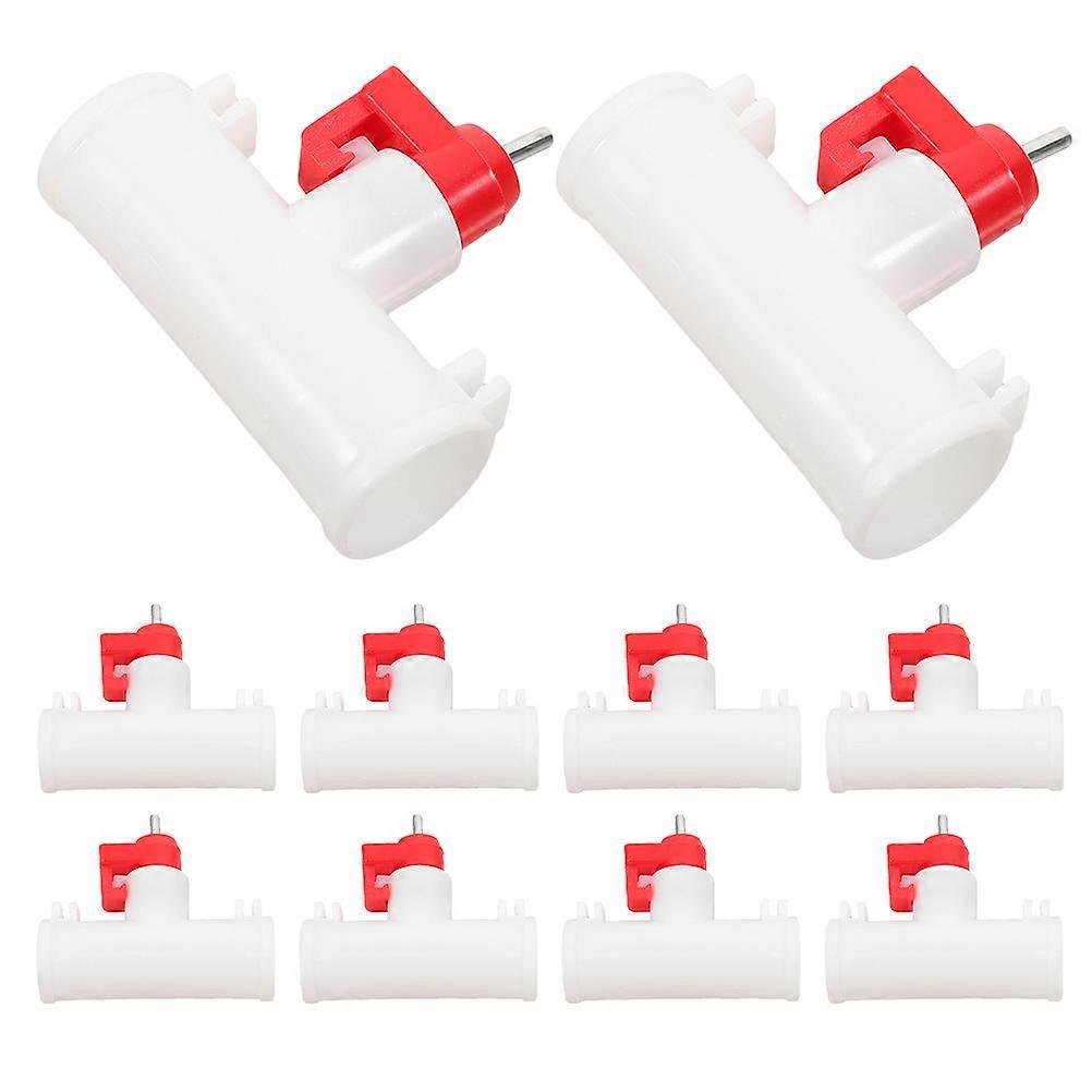 Chicken Waterer with Dual-Head Ball Valve for Automatic Drinking 10Pcs Poultry Accessory