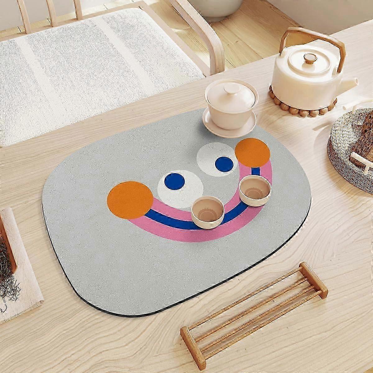 Polyester Dish Drying Mat, Absorbent Non Slip Mat for Kitchen Counter
