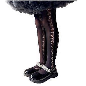 Mädchen-Spitzenstrumpfhose, Kinder-Netzstrümpfe, Kleinkinderstrümpfe, Frühlings-Herzmuster, durchbrochene Sommerstrumpfhose, 5-8 Jahre