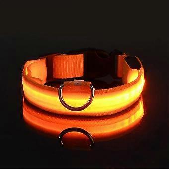 LED Dog Collar Rechargeable Waterproof Nylon Light Up Pet Collar for Night Safety G XL