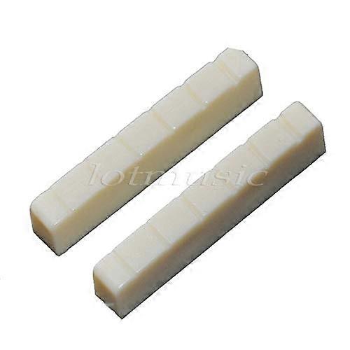 2 Pcs Slotted Electric Guitar Nut Plastic 6 String Preslotted Replacement Restores Alignment