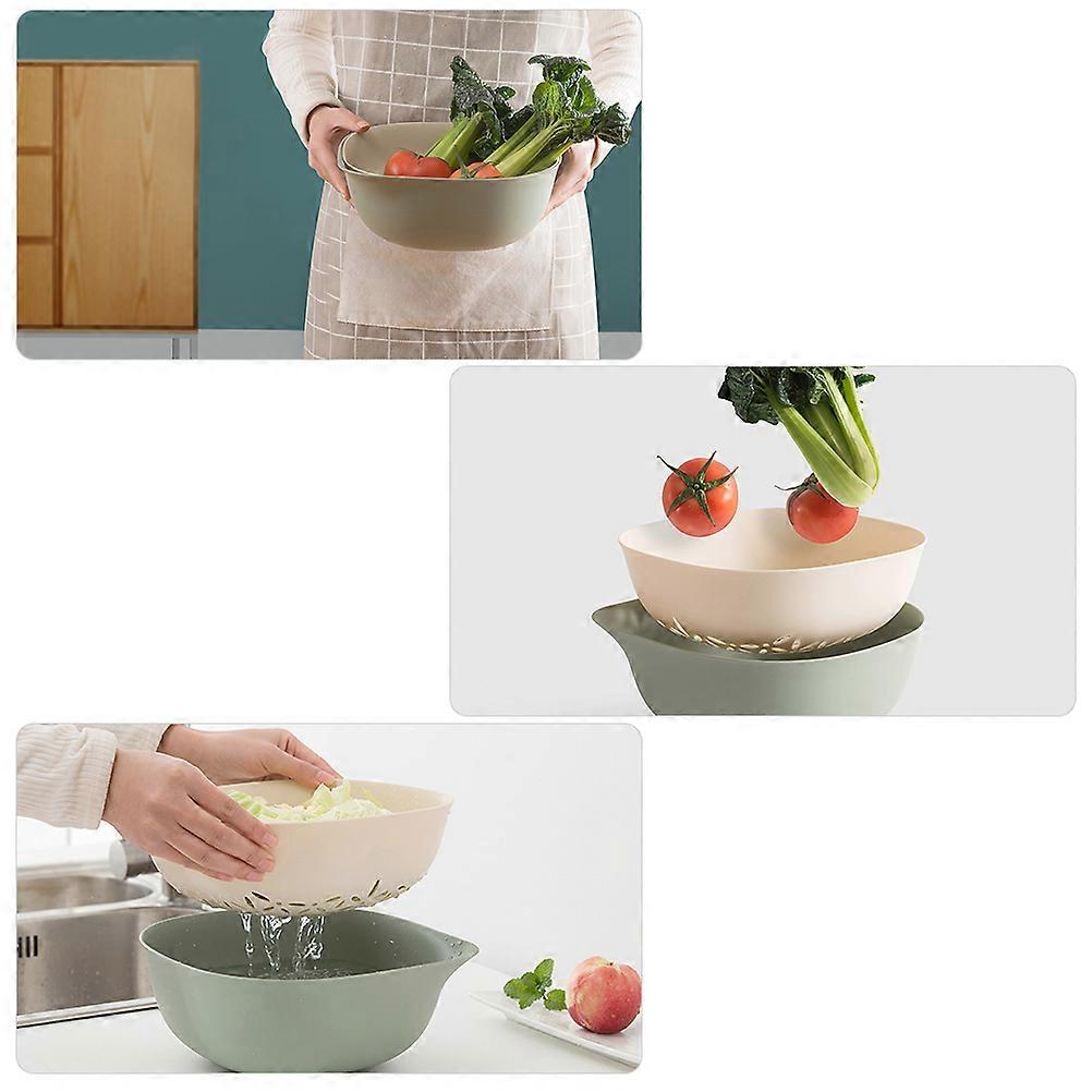 Drain Basin Basket Double-Layer Colander for Storage 1Set