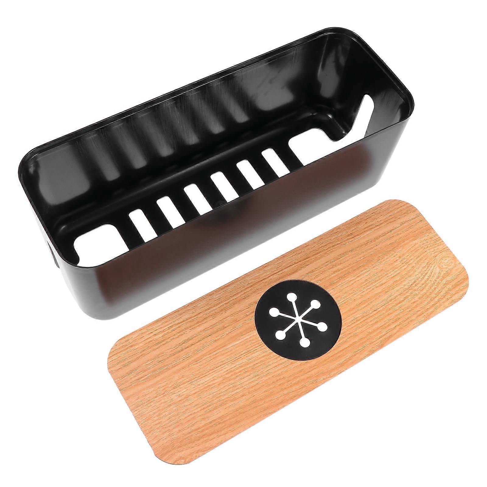 Black Charging Cable Container for Cable Line Storage 1Pcs Round Box