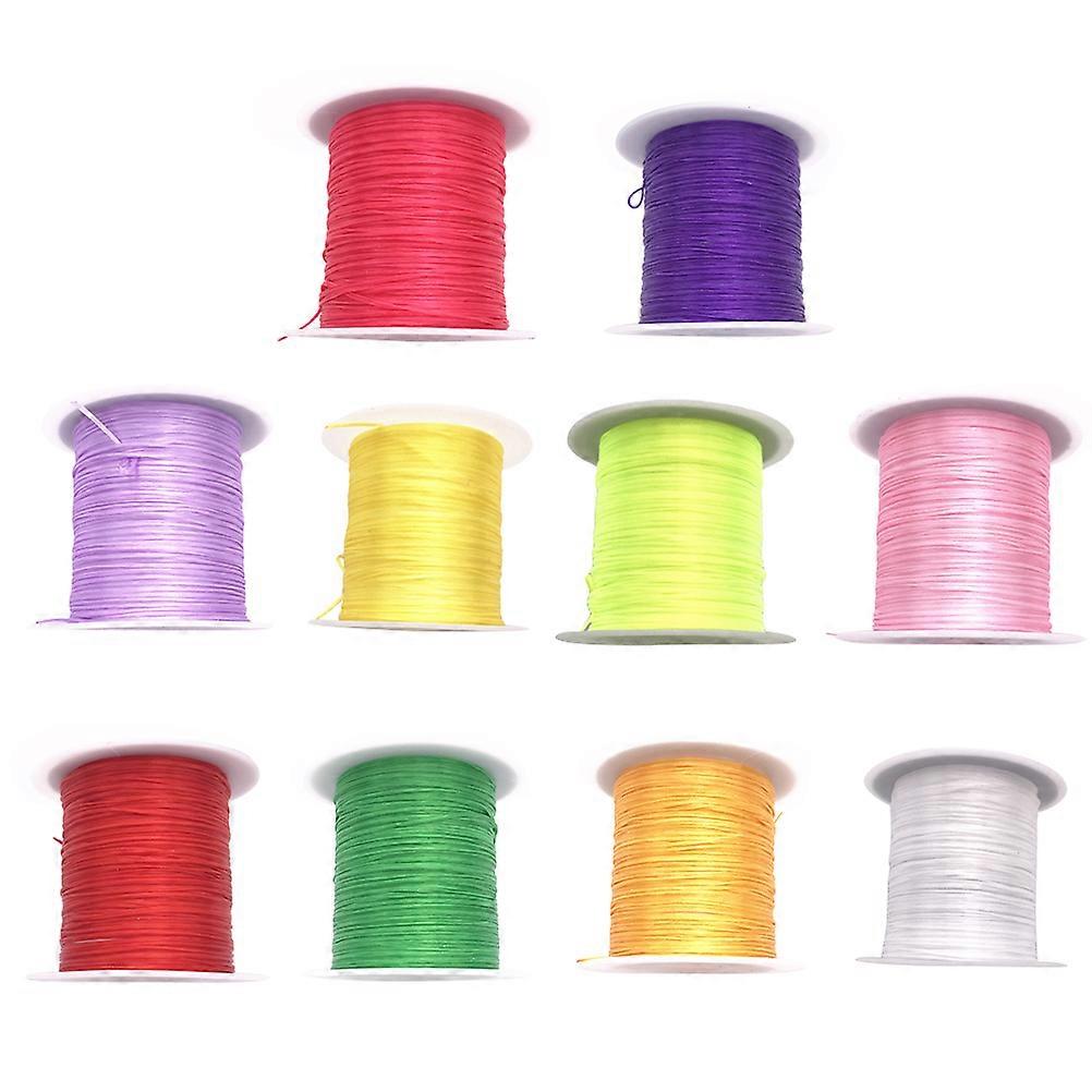 Crystal Thread DIY Beaded Elastic String for Craft Projects 20Pcs Assorted Color Rope