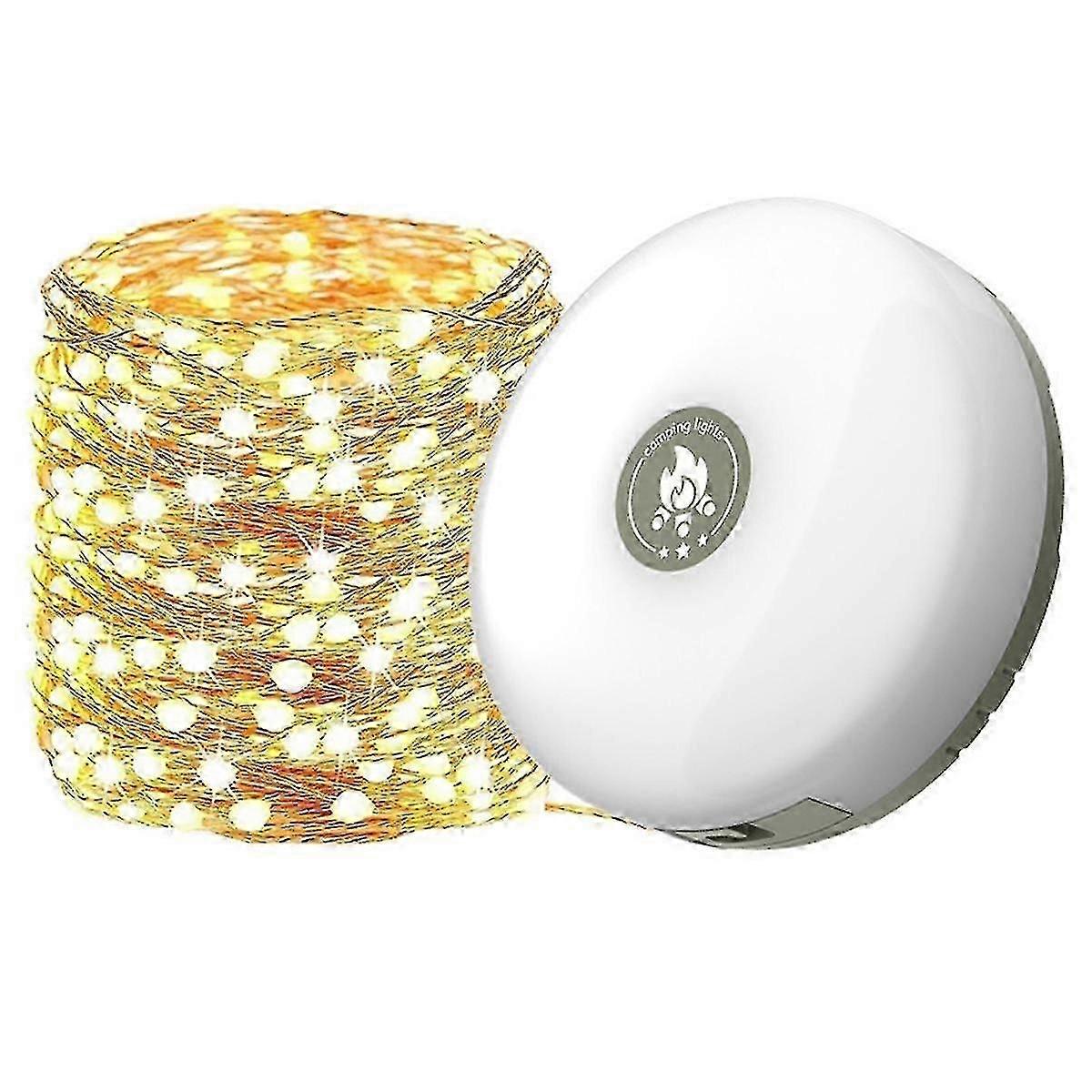 8 Adjustable Modes Rechargeable LED Camping String Lights for Tent Hiking