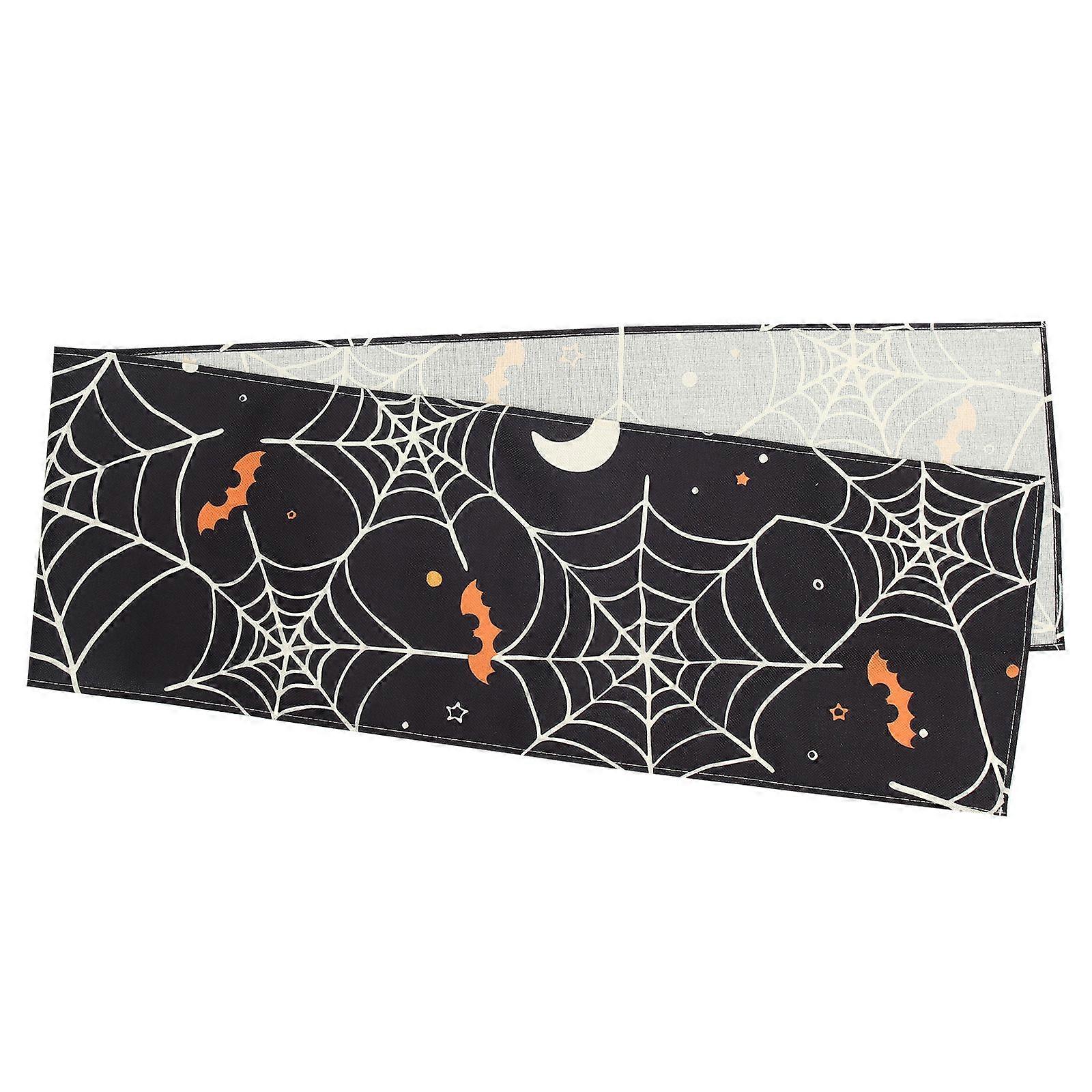 Table Runner Spider Web Patterned Halloween Tablecloth for Festive Decor