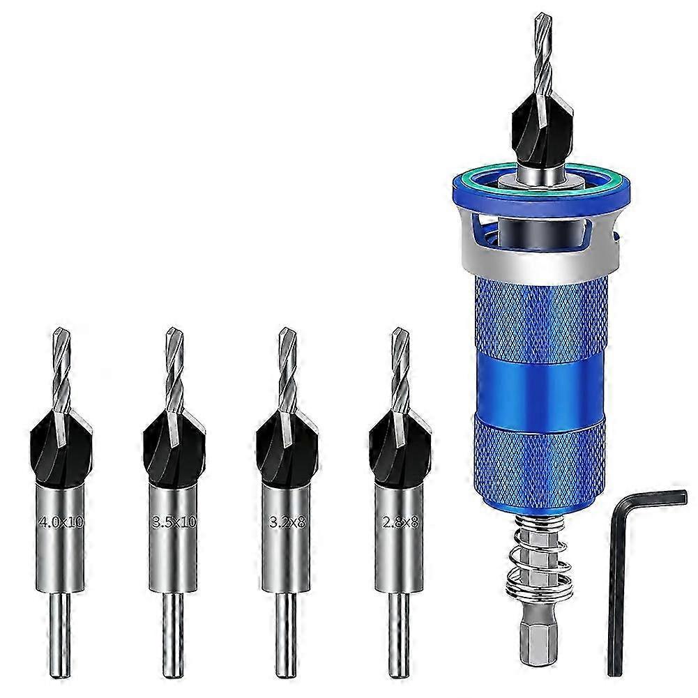 Countersink Drill Bit Set, Precise Drilling, Countersink Drill Bit with 1/4" Hex Shank, Countersink Wood Drill Bit