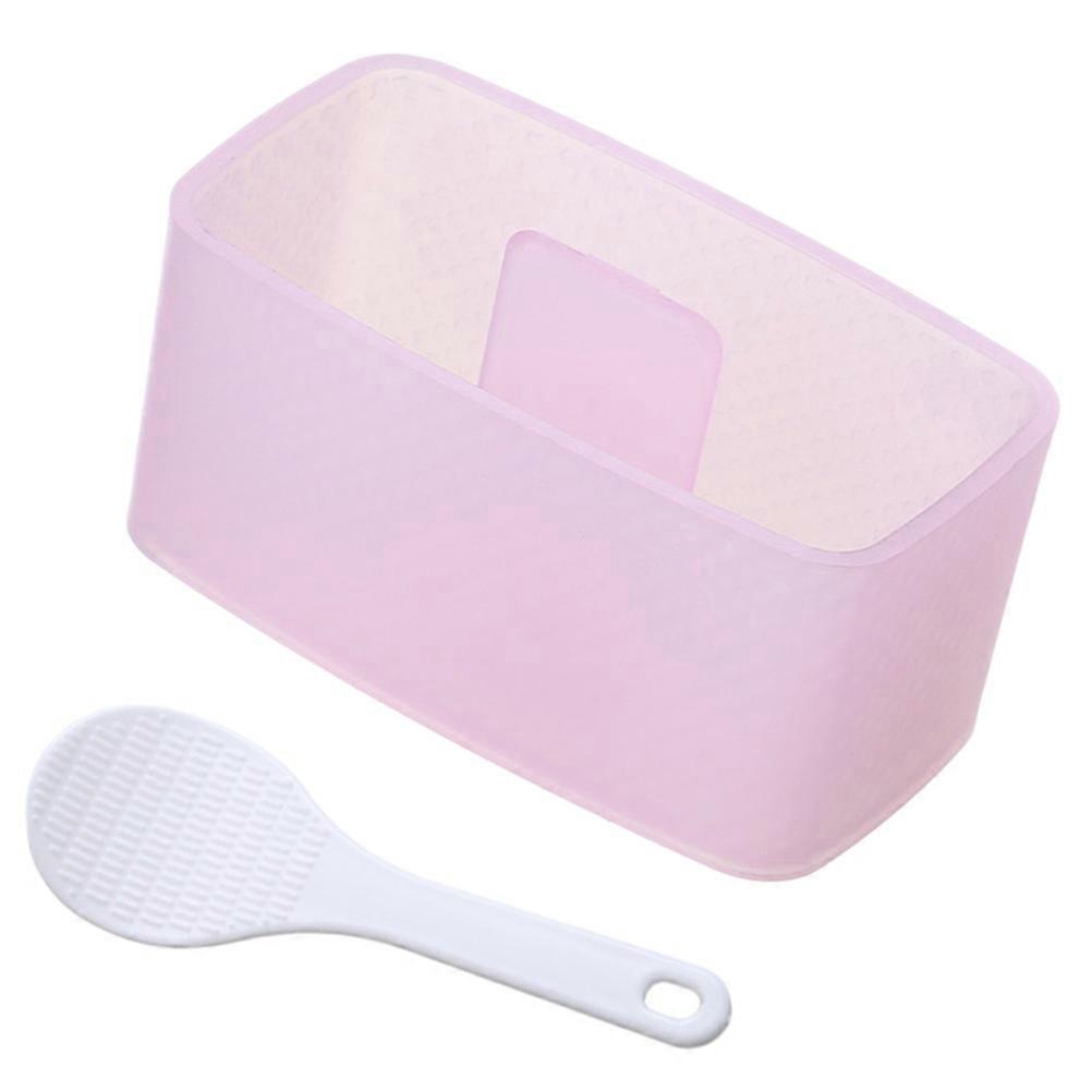 Sushi Maker Rice Ball Mold for Home with Spoon Pink Rectangular Multilayer