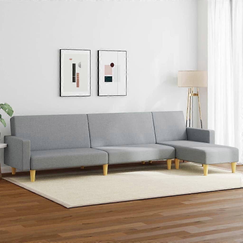 2-tlg. Sofagarnitur Hellgrau Stoff, SKU: 3216300