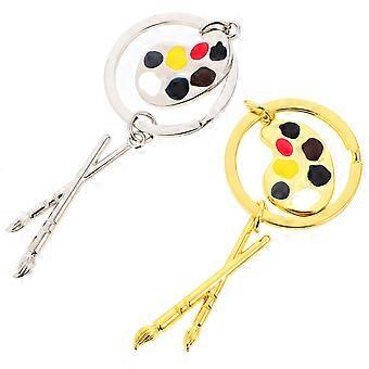 Keychain Drawing Pen for Decor 2Pcs Silver Metal Creative Key Pendant