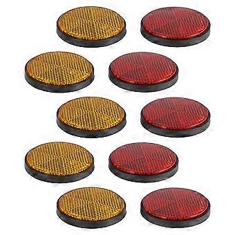 10pcs Bike Reflectors: High Brightness Lattice Round Reflectors For Night Riding - Safety Warning Reflective Panel For Electric Bikes Motorcycles Scoo
