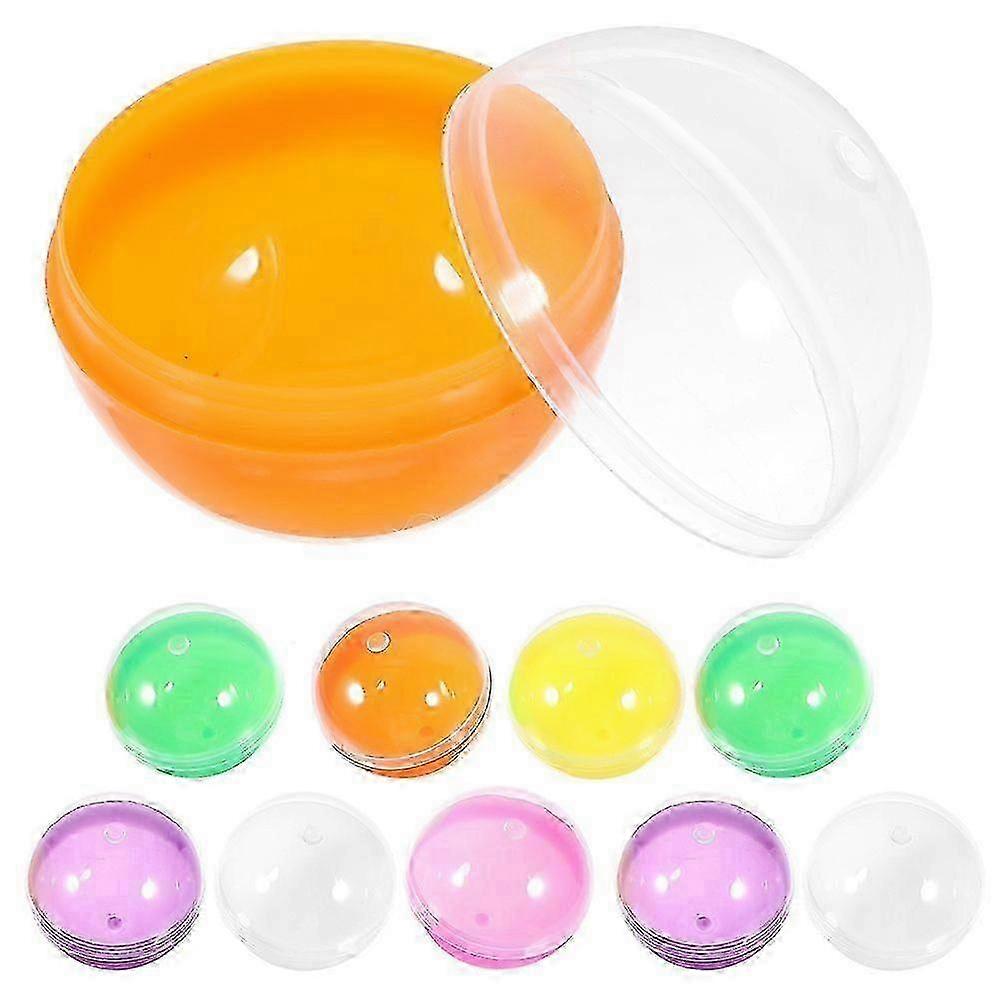 100 Pcs Round Openable Empty Fillable Plastic Boxes Gift Stuffer Refill Containers