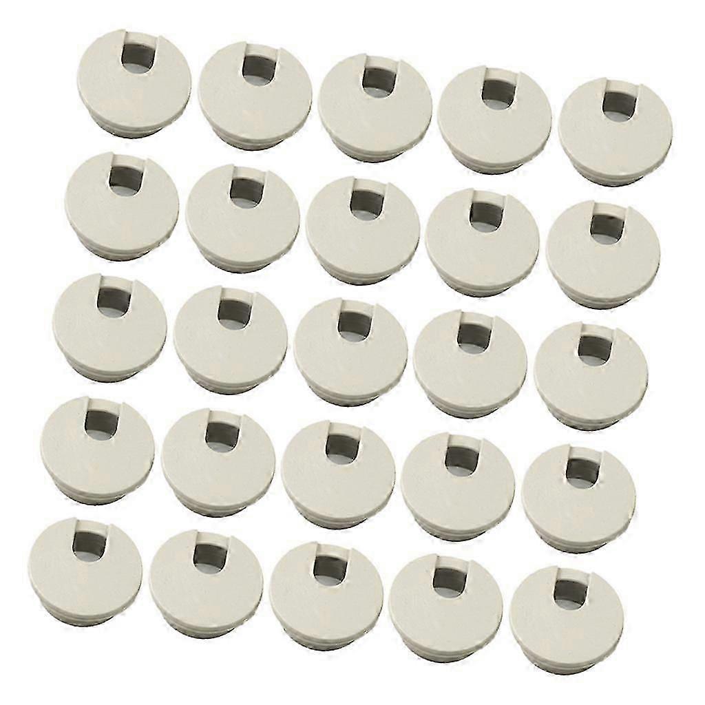 20-Pack White 35mm Cable Grommets for Computer Desk