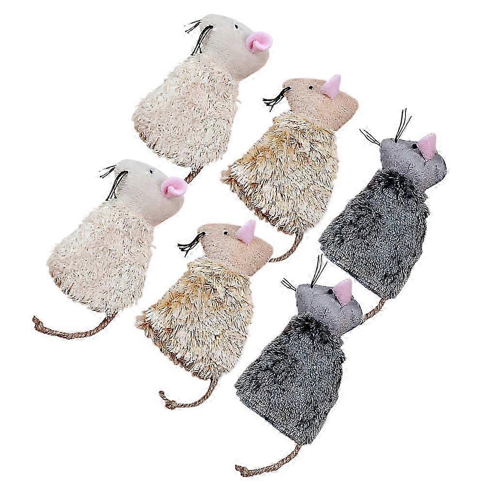 Plush Mouse Toy compatible with Cat Teasing 6Pcs Assorted Color Pack