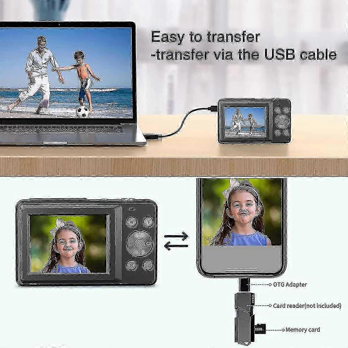 1080p Full Hd Câmera Digital 44mp Compact Camera 2.4 polegadas Lcd Screen 16x Digital Zoom Camera Mini Video Camera