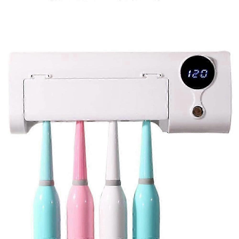 Wall Mounted Toothbrush Sanitizer and Holder with Sterilization Function, Universal Compatible