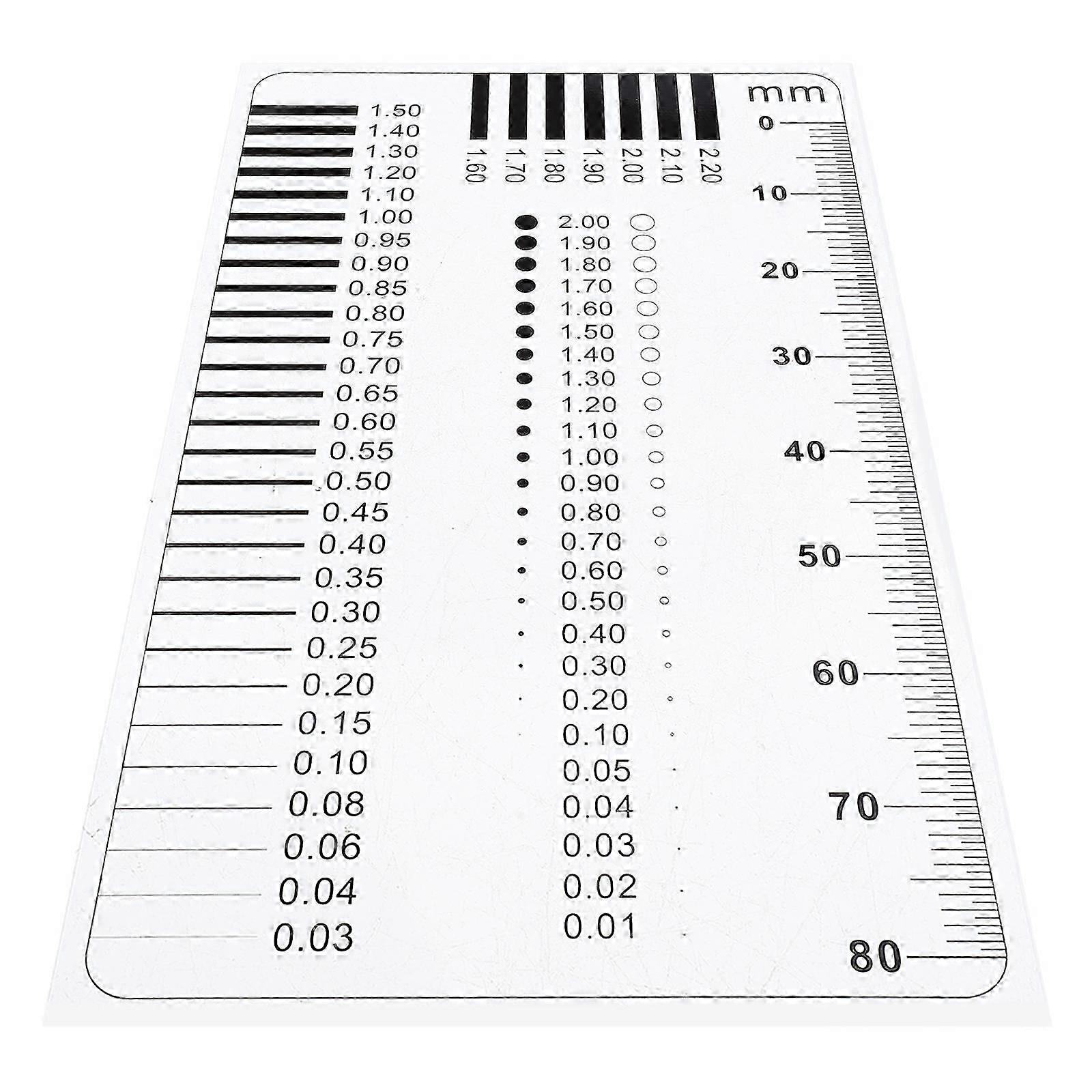 Rectangular Plastic Crack Gauge Ruler for Concrete Defect Detection, Spot and Scratch Measurement Tool, 1 Piece