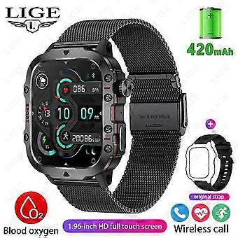 New Smart Watch 1.96 Inch Screen 420 MAh Bluetooth Call Voice Assistant Watch Sports Fitness Waterproof Smartwatch For Adult