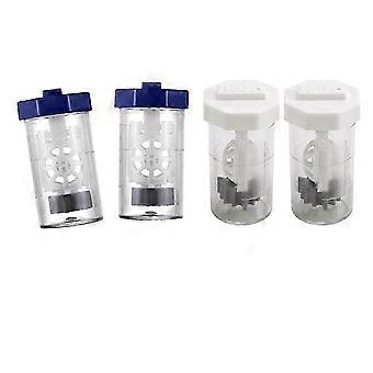 Travel-Sized Case for 4 Hydrogen Peroxide Lens Cleaning Solutions with an Eye Lens Washer Device AD