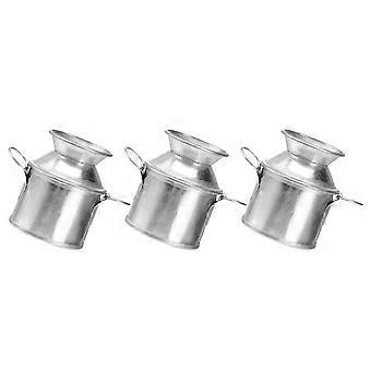 3Pcs Mini Metal Bucket for Small Plant Gardening and Miniature Decor