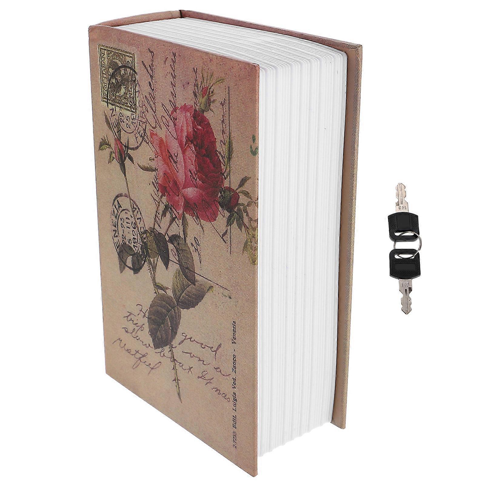 Simulation Book Coded Lock Box Retro Style Pattern Safe Box Secret Book Safe Box