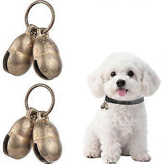 Lot de 4 clochettes en laiton pour collier de chien, clochettes claires et bruyantes, breloque pour collier de chien, antivol, pour les sorties.