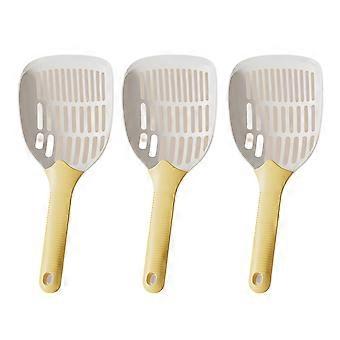3lots Kitties Handle Scooper Kittens Poop Sifter Comfortable Cats Litter Deep Shovel for Pet Owners  Yellow