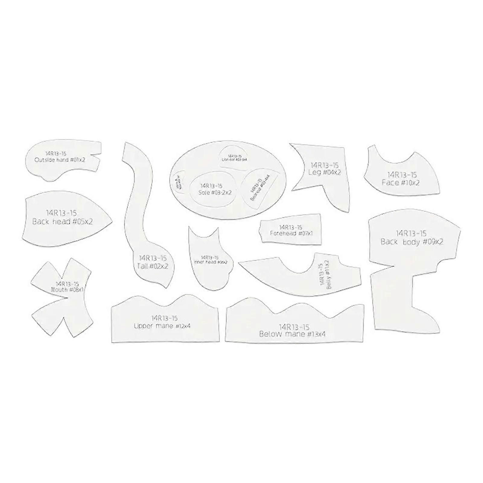 Beginner Sewing Pattern Set with Lion Design and Reusable Templates