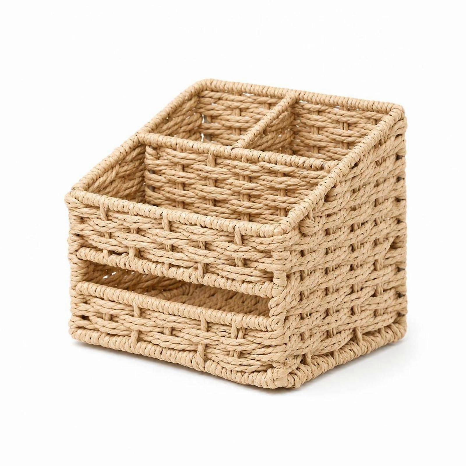 Straw Storage Box with Tissue Dispenser Braided Controller Control Holder