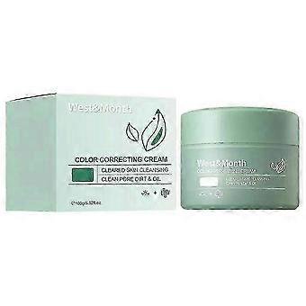 Crème correctrice de teint verte 100g - Soin hydratant visage et correcteur de rougeurs pour tous types de peau