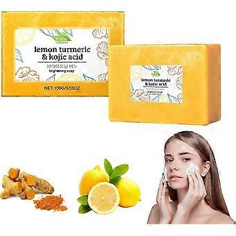 Scentric Glow Lemon Turmeric Soap, Lemon Turmeric & Kojic Acid Brightening Soap, Lemon Turmeric Kojic Acid Soap, Honey Glow Lemon Turmeric Soap Bar Fo