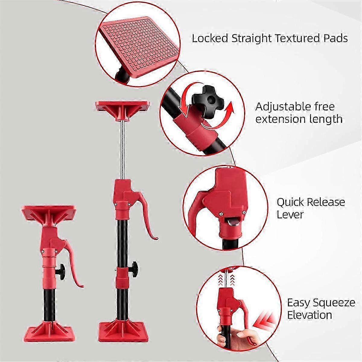 Cabinet Jack Support Bar, 2-Pack Adjustable Quick Support System Bar, Telescoping Third Hand Tool