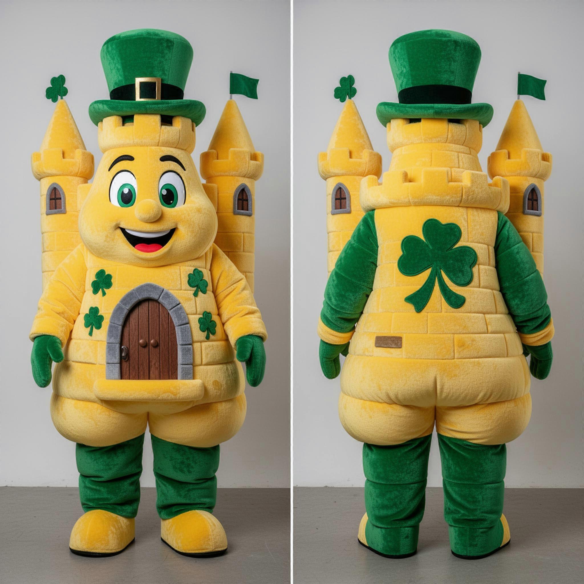 MASTICOT Yellow Vibrant Irish Castle Mascot