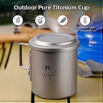 Lightweight Titanium Mug with Tea Infuser 420ml Durable Heat-Resistant Eco-Friendly Camping Cup Double-Handled Design Portable for Outdoor Us 26-27