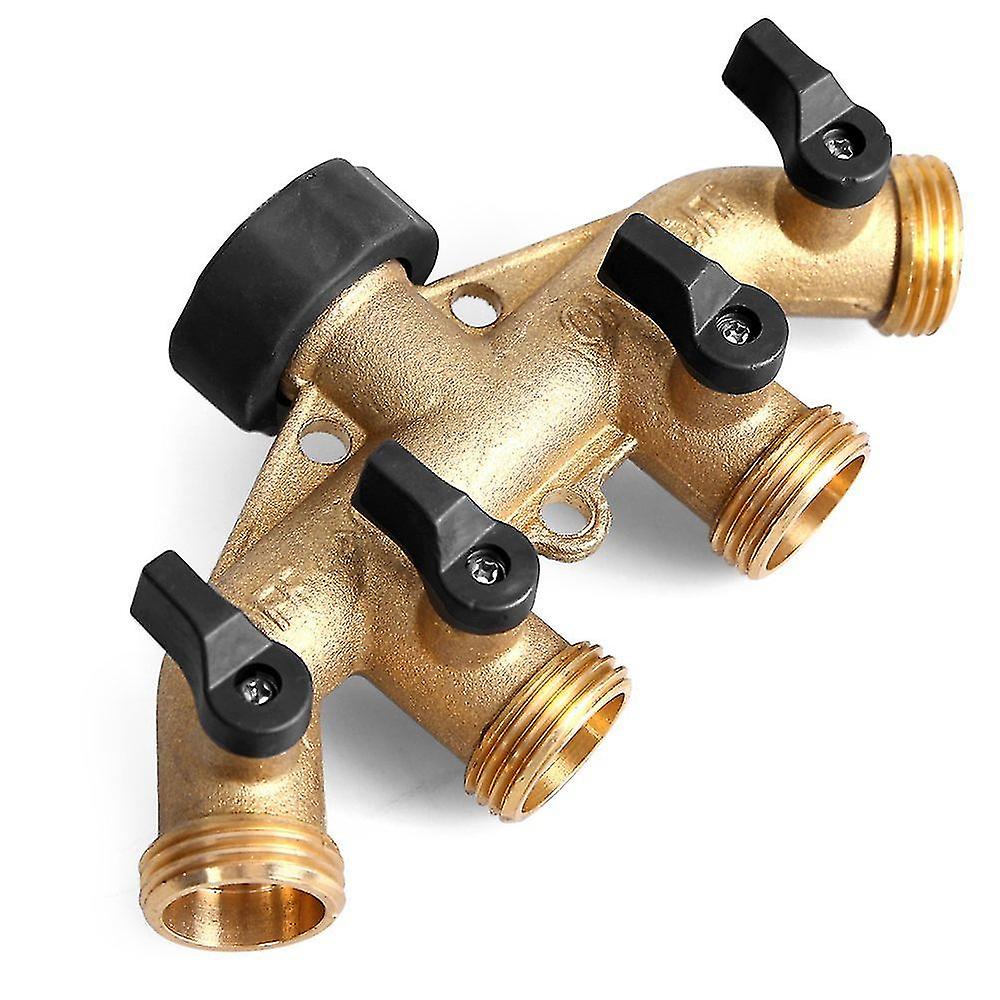 Garden Brass Diverter 4-way Faucet On/off Valve Hose Connector,four-way Ball Valve Garden Hose Adapter Garden Brass Two-way Ball Valve Water Pipe Clos