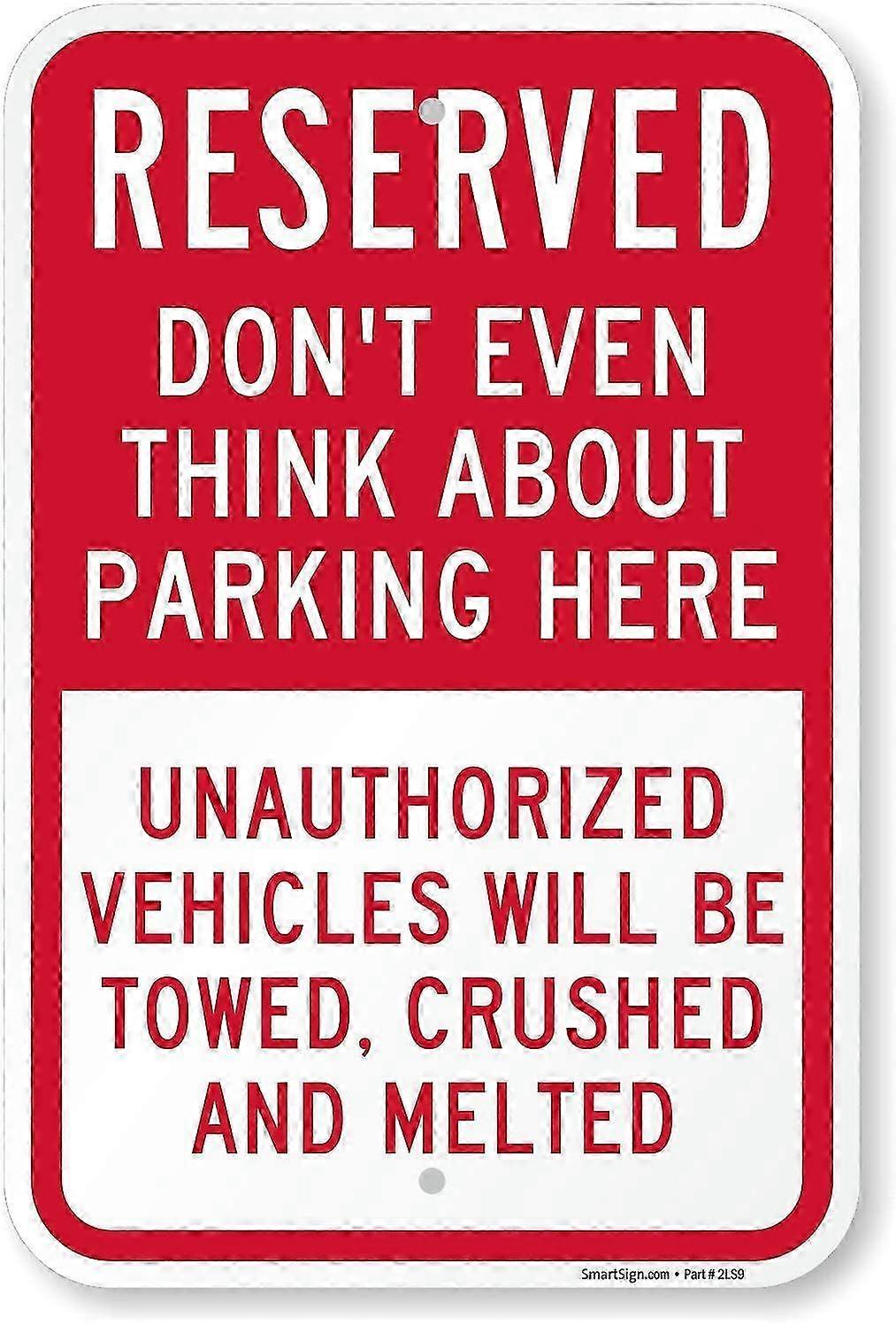 8x12 Metal Caution No Parking Sign
