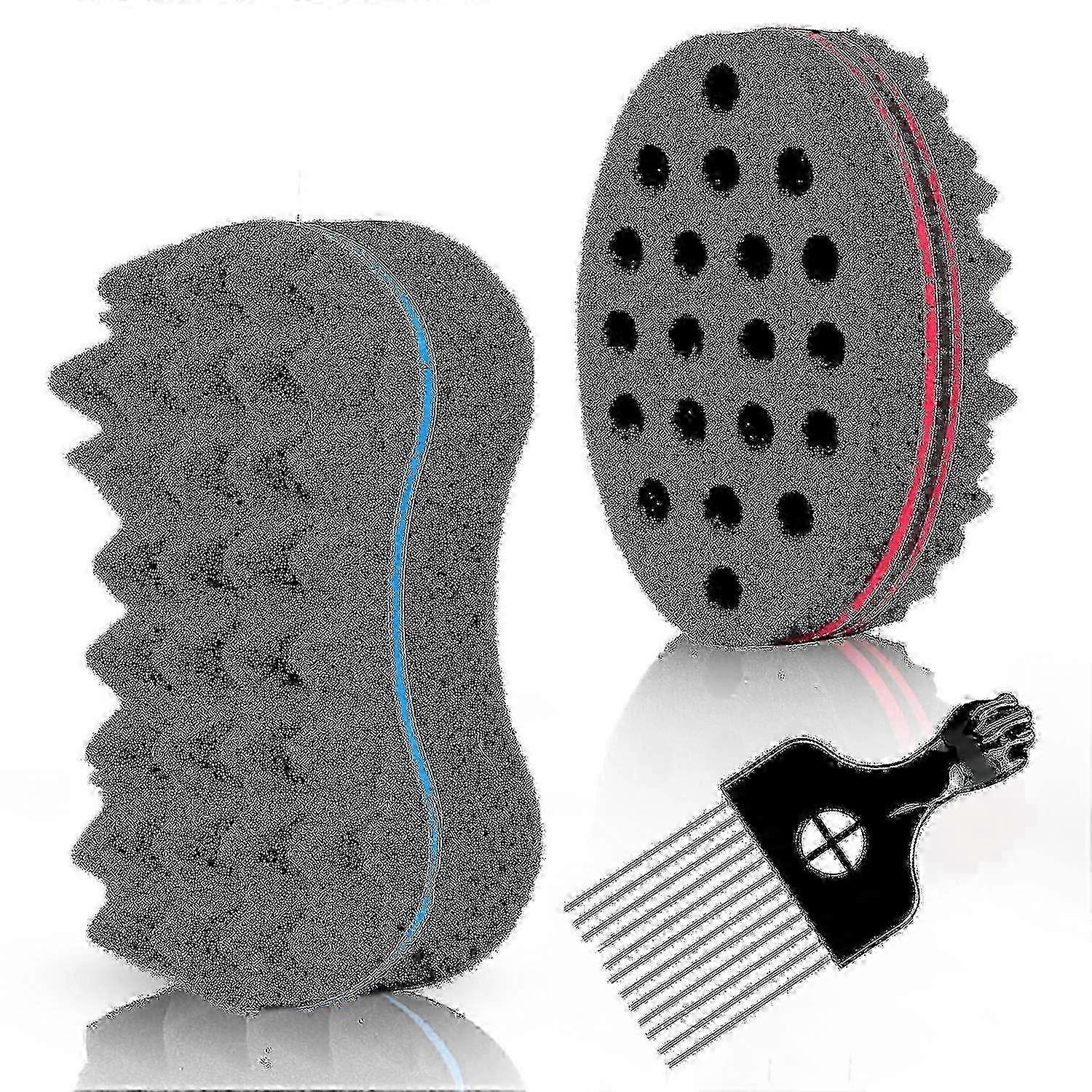 Afro Curl Sponge Set With Pick