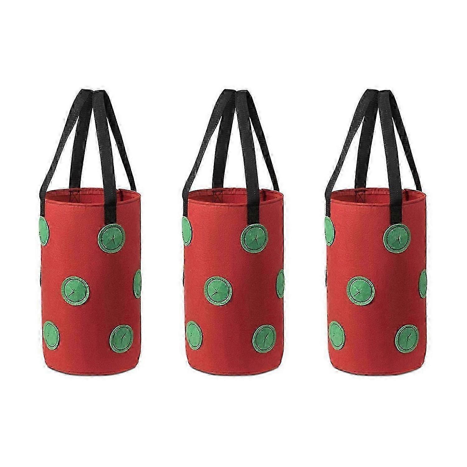 3Pcs Multi-Function 12 Holes Felt Hanging Tomato Grow Bag,B