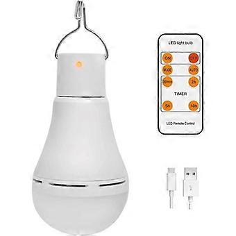USB rechargeable light bulb with remote control, 7W dimmable LED, for outdoor camping emergencies