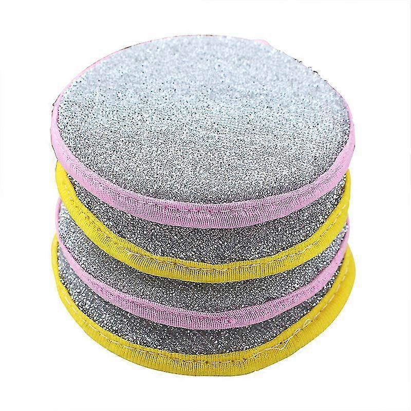 Multi-purpose Kitchen Double Side Round Dishwashing Sponge Scrubber Rag Dish Pad Cleaner