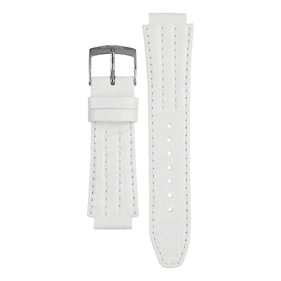 Seiko 22mm White Leather Strap 4LE7JB
