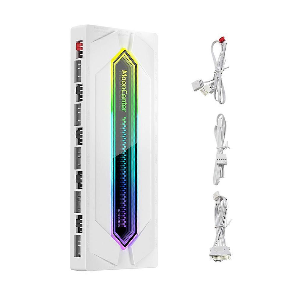 ARGB&PWM PC Fan Controller Splitter Software-Controlled Silent Temp Control Asynchronous Fan Controller for PC Case B