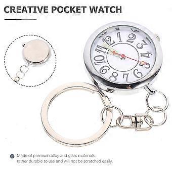 Silver Pocket Watch for Kids Use 2Pcs with Clear Big Numbers Design