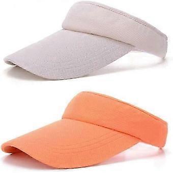 2 stuks zonnekleppen voor dames en meisjes, sportieve zonneklep pet dames open hoed met lange rand verstelbaar H-Good