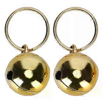 2Pcs Rust Resistant AntiLost Copper Bells Crisp Sound Round Collar Decoration For Pet Dog Cat PARYT